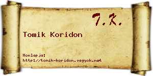 Tomik Koridon névjegykártya